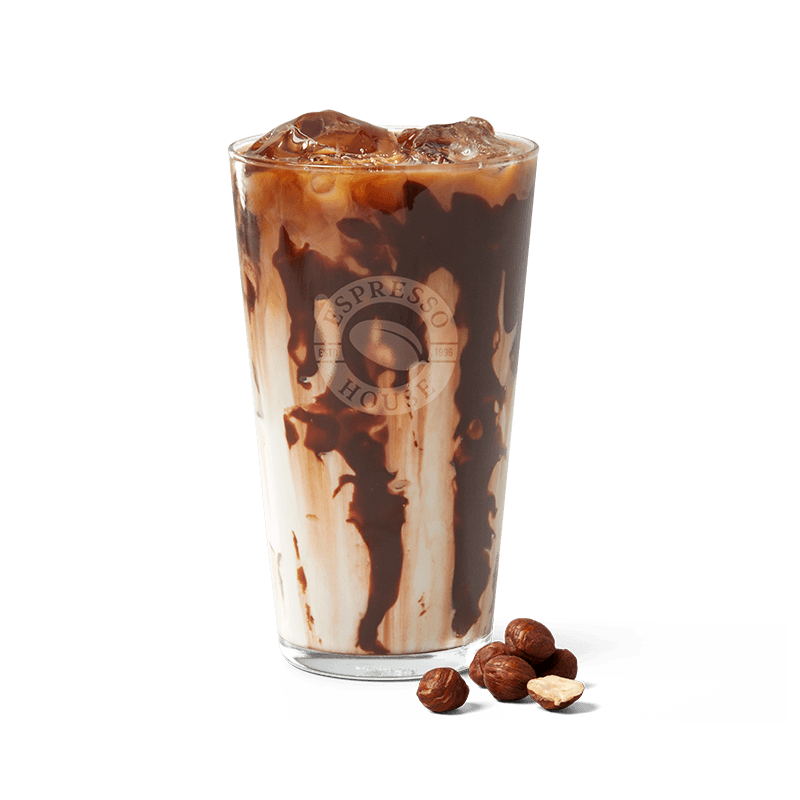 Iced Haselnuss Schoko Latte