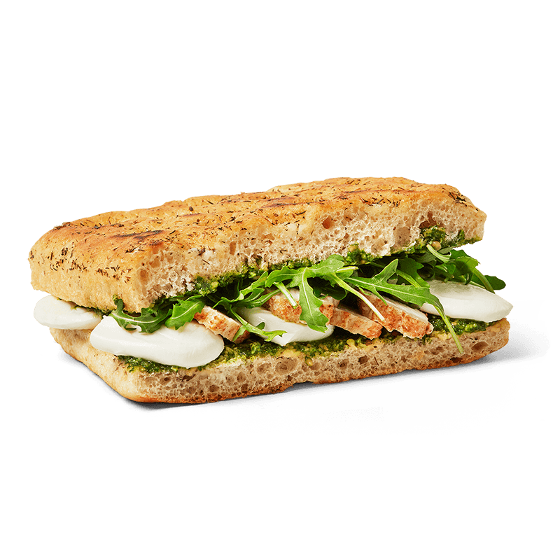 Focaccia Hähnchen, Mozzarella & Pesto